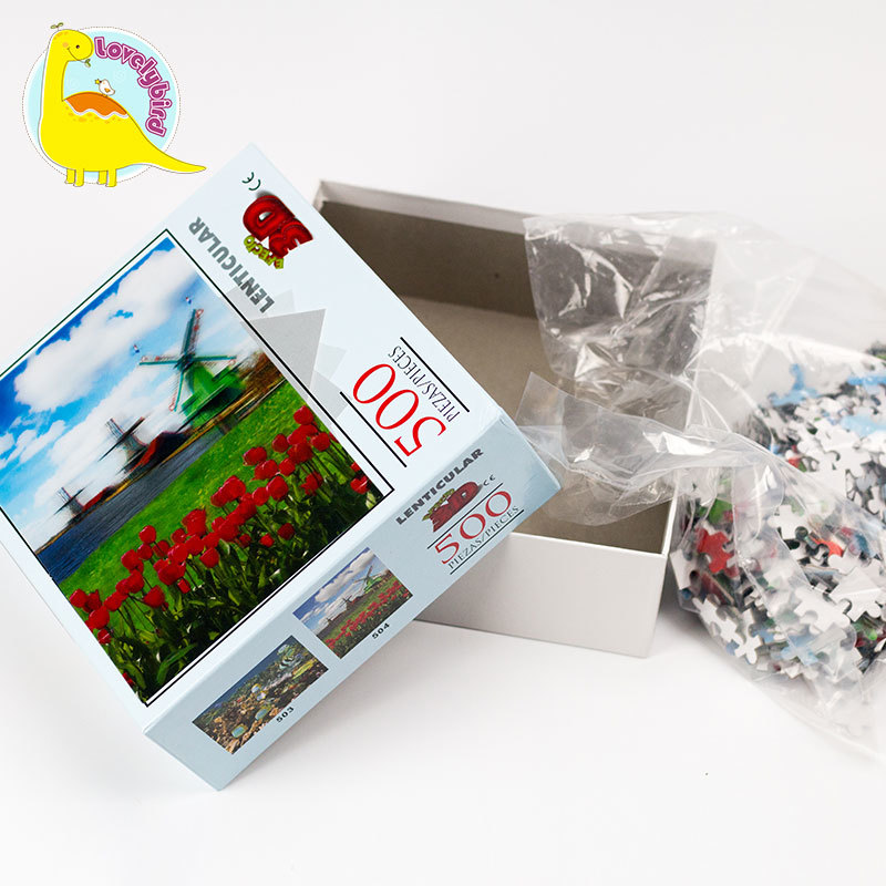 Rompecabezas lenticular completo de 500 piezas