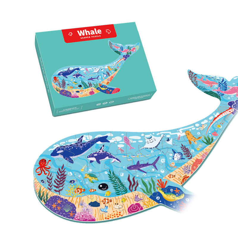 Rompecabezas personalizados para niños, diseño de animales, 100 Uds., rompecabezas de cartón y papel