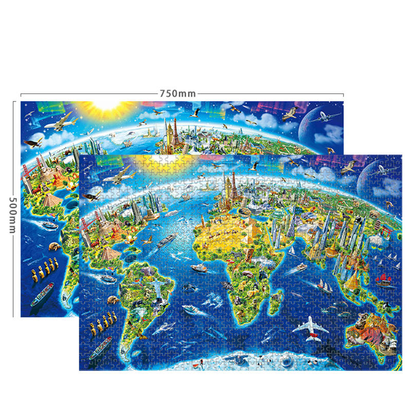 Venta caliente bajo MoQ Adultos Wooded Custom design Diy Jigsaw Puzzle 1000 Piezas para adolescentes