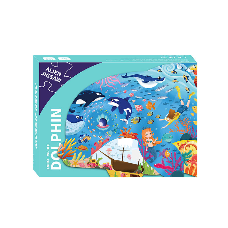 Venta al por mayor, cartón de papel de animales alienígenas personalizado, 88/98/108/120/136 piezas, rompecabezas, juguetes para niños