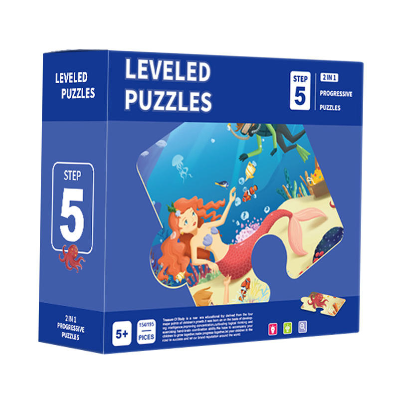 Preescolar Educativo Niños Aprendiendo Jugar Enseñanza Papel Juguete Rompecabezas
