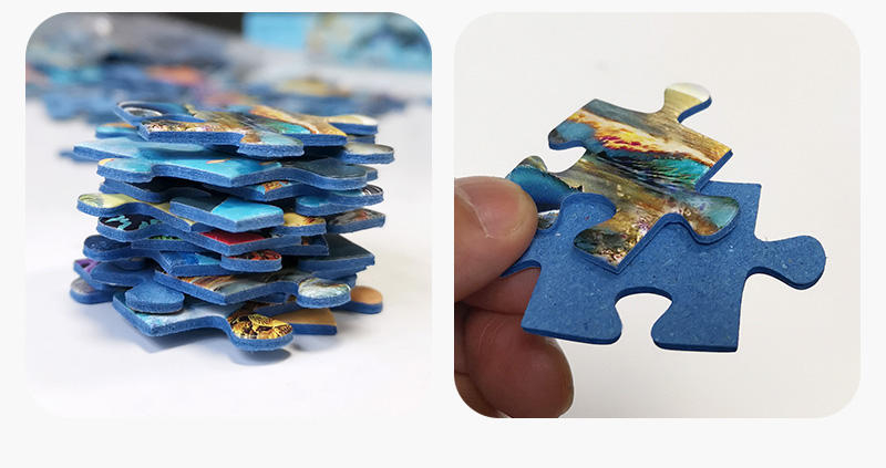 Juguetes educativos personalizados para niños, rompecabezas de papel de cartón azul de 200 piezas para niños
