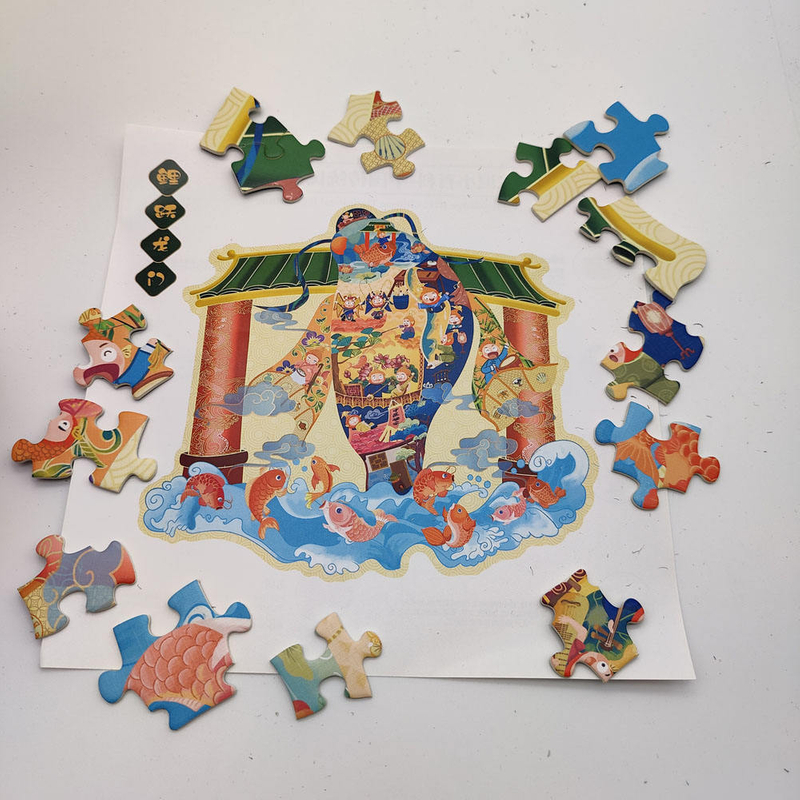 Animal Panda Pattern Puzzles Juguetes Cartón blanco 180 piezas Rompecabezas para niños