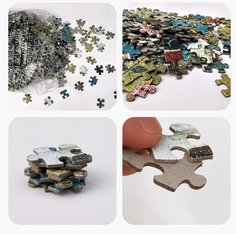 Venta al por mayor, rompecabezas de madera de cartón personalizados, 1000 Uds., rompecabezas, juguetes, juegos divertidos para adultos