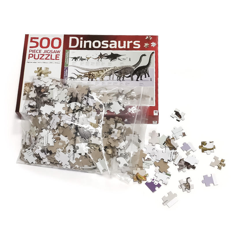 Venta al por mayor Adultos Juguetes Juegos Rompecabezas Cartón gris Dinosaurio Patrón Rompecabezas