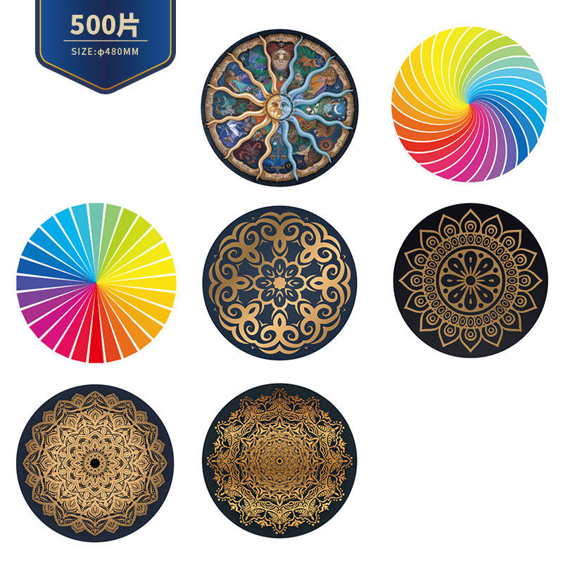 Rompecabezas de cartón personalizado Rainbow Earth Paper Round Adult Jigsaw Puzzle 500 piezas