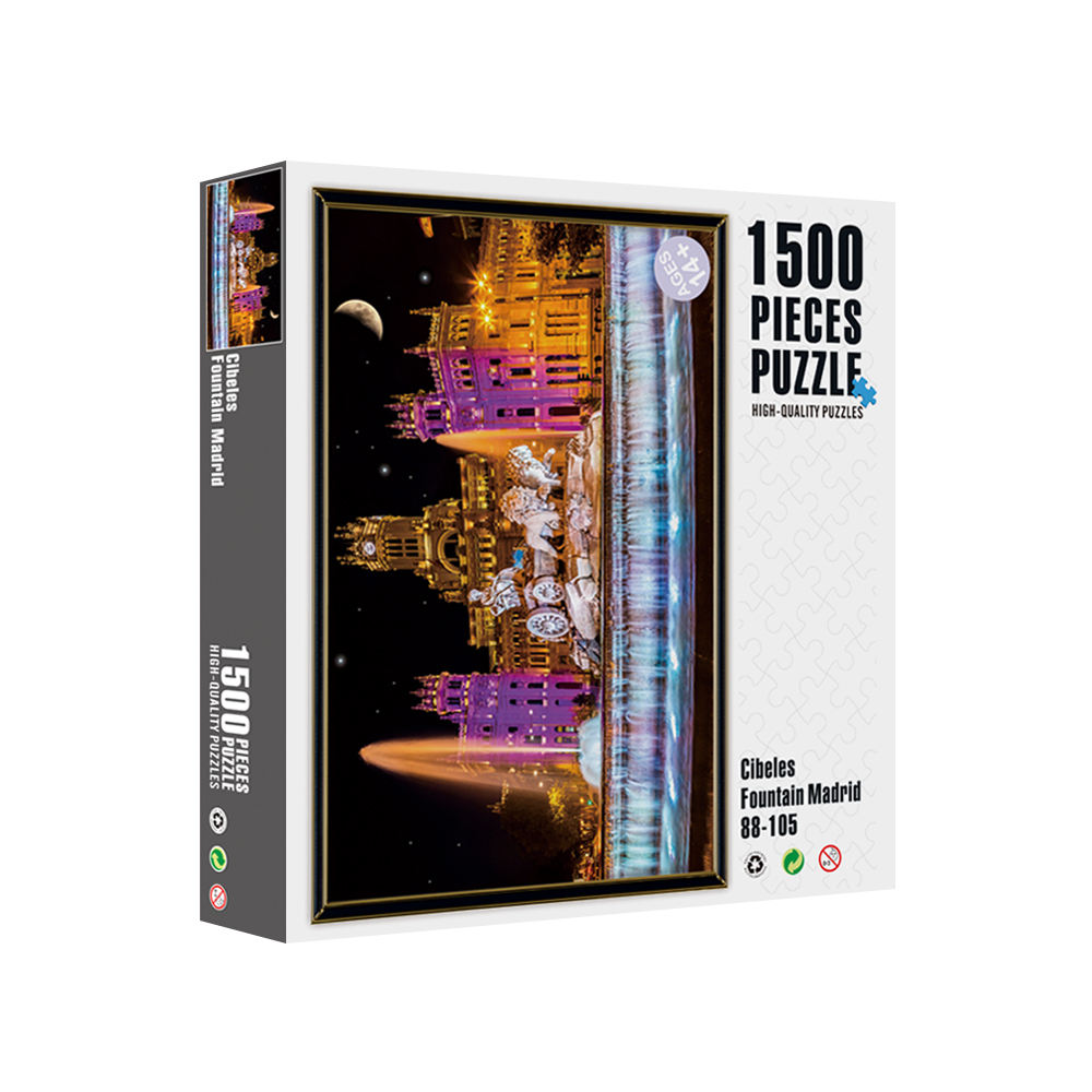 Gran oferta, precio razonable, impresión personalizada, 1500 Uds., tablero gris, rompecabezas para adultos