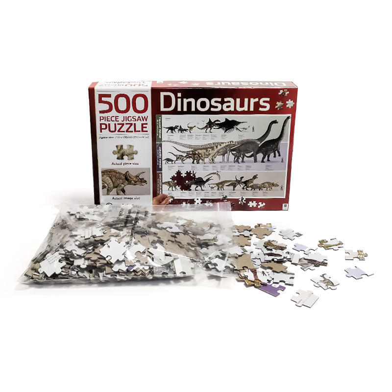 Venta al por mayor Adultos Juguetes Juegos Rompecabezas Cartón gris Dinosaurio Patrón Rompecabezas