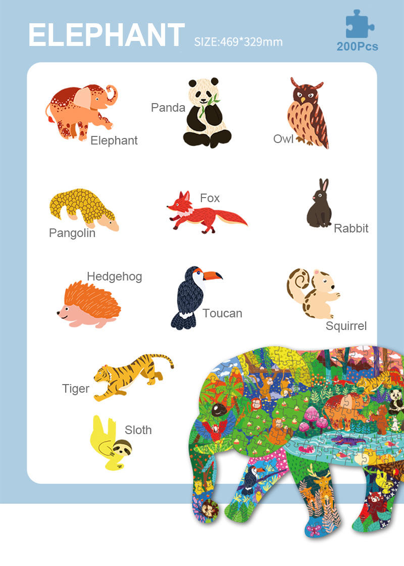 Rompecabezas personalizado de alta calidad de 100 200 piezas, figura de dibujos animados, juguetes intelectuales para niños, rompecabezas de madera para niños