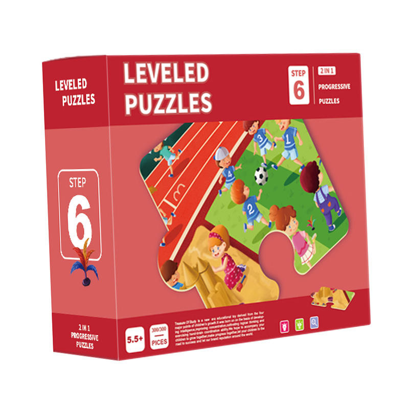 Preescolar Educativo Niños Aprendiendo Jugar Enseñanza Papel Juguete Rompecabezas