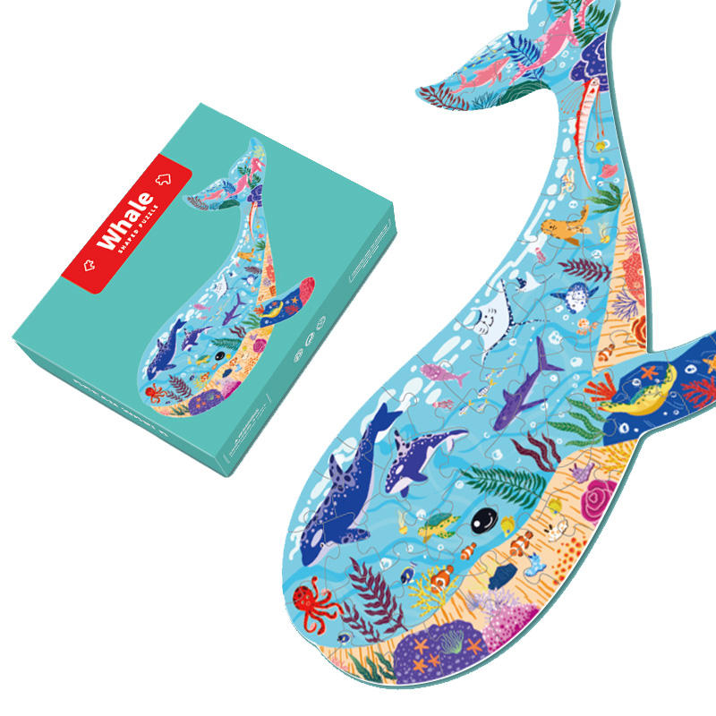 Toi Baby Early Education Intelectual Toys pcs Ballena Papel Cartón Niños Rompecabezas para niños