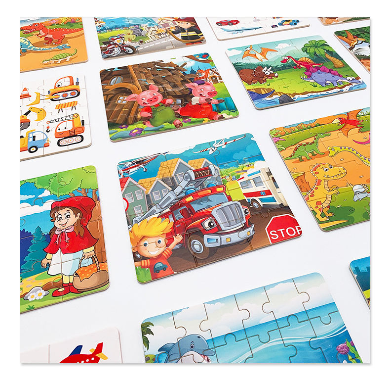 Venta al por mayor, precio bajo, tren de tráfico, animal, juguete personalizado para niños, 24 36 48, 60 piezas, rompecabezas