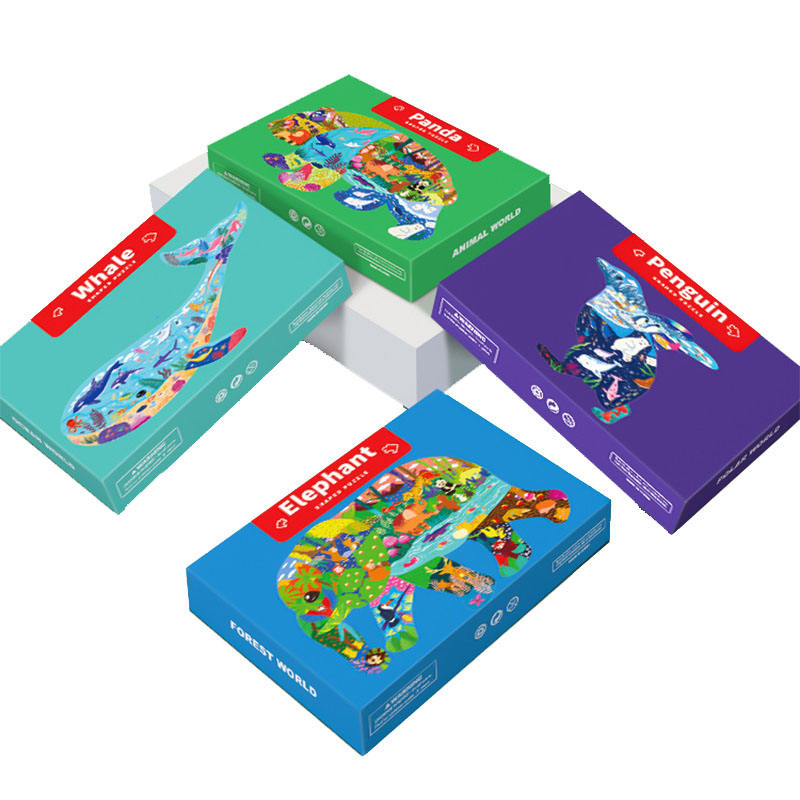 Toi Baby Early Education Intelectual Toys pcs Ballena Papel Cartón Niños Rompecabezas para niños